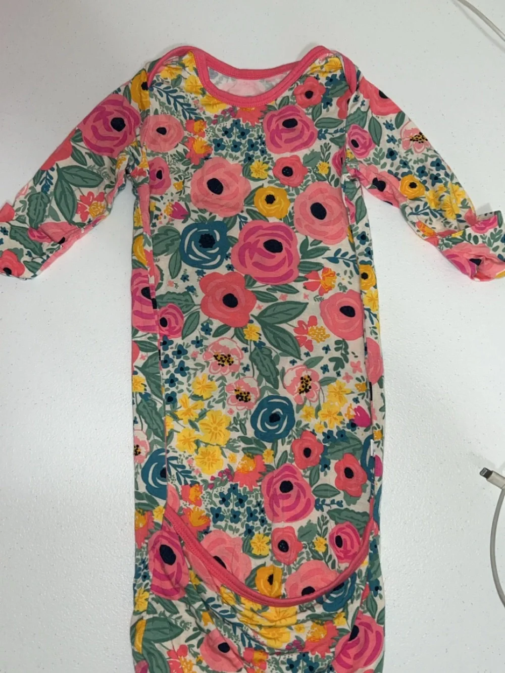 Little Sleepies Pink & Yellow Gown - Soft Long-Sleeve